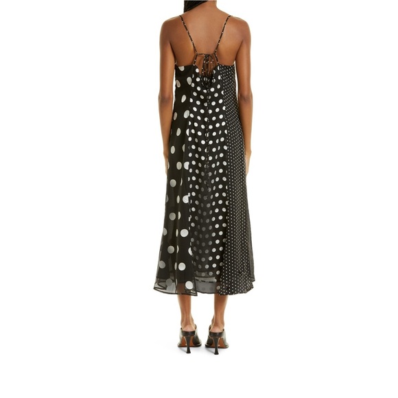 Samsoe Samsoe Annah Midi Slip Dress in Black Dot Size XS NWT - Picture 3 of 7
